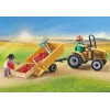Playmobil 71442 Country: Trator com atrelado e depósito de água – Colheita fresca na quinta – Descobrir o ambiente de forma lúdica – Jogo de faz de conta imaginativo