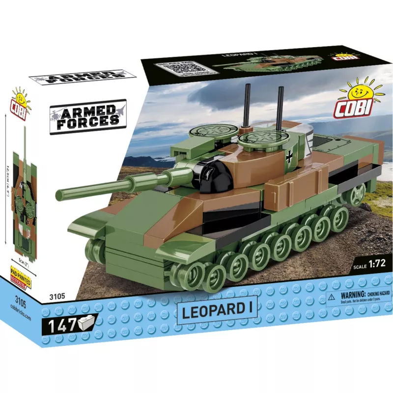 Conjunto de construção Cobi modelo de tanque Leopard I — 147 peças, a partir de 6 anos, castanho/verde