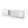 Móvel de TV Cama QIU 200 MDF branco brilhante/branco brilhante
