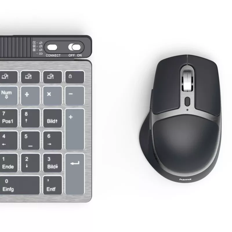 Conjunto de teclado e rato multi-dispositivo sem fios HAMA WKM-750 — preto, conectividade sem fios