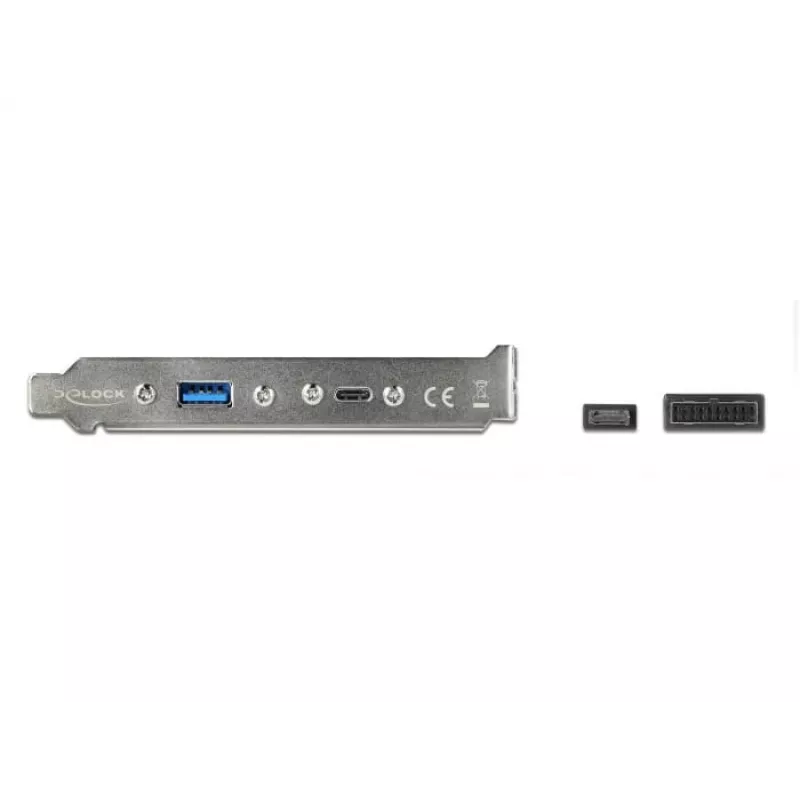Chapa de slot DeLOCK 89934 com 1 x conector USB Type-C e 1 x conector USB Type-A
