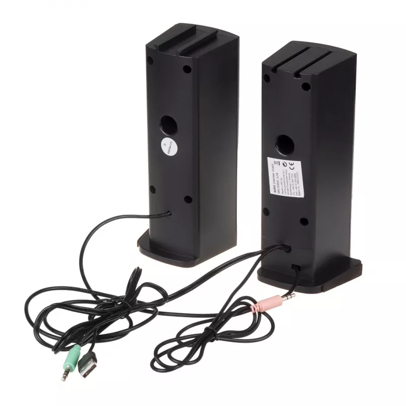 Coluna de PC 2 em 1 Barra de som para computador com retroiluminação LED RGB, estéreo, gaming, USB 2 x 3W AUX 3,5 mm