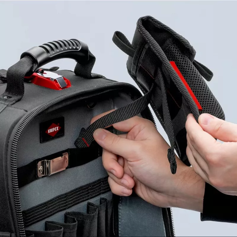 Bolsa de ferramentas Knipex Modular Bag 00 19 50 LE preto/vermelho, vazia, armazenamento modular para ferramentas