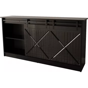 Cómoda 160x80x35 GRANERO preto/preto brilhante