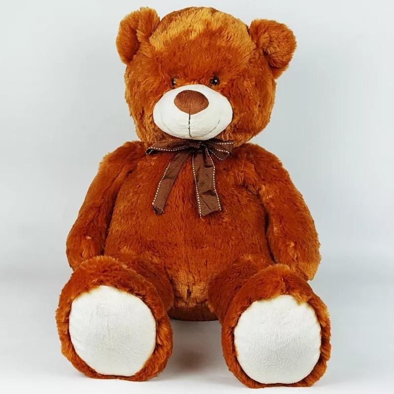 Peluche mascote urso de peluche com laço 70 cm castanho