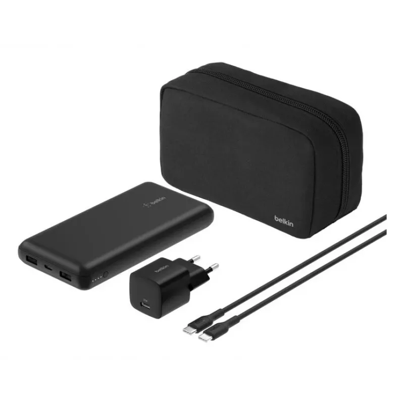 Belkin BoostCharge - powerbank + fonte de alimentação AC - 20000 mAh - PD - 3 portas de saída (24 Pin USB-C, 2 x USB)