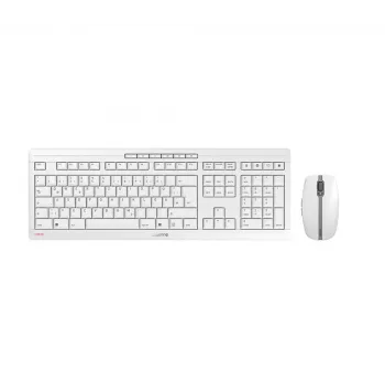 Teclado CHERRY Stream Desktop Recharge rato incluído universal RF sem fios QWERTZ alemão cinzento