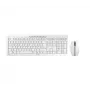 Teclado CHERRY Stream Desktop Recharge rato incluído universal RF sem fios QWERTZ alemão cinzento