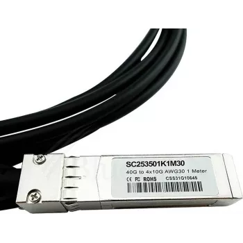 Cabo breakout CBO QSFP para 4×SFP+ MC2609130-005-BL, 40 Gbit/s, 5 m