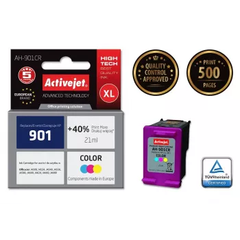 Activejet AH-901CR tinta, substitui HP 901 CC656AE, Premium, 21 ml, cor