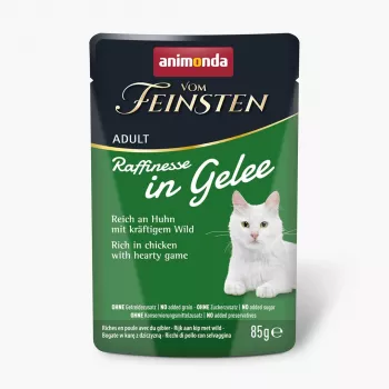 ANIMONDA Vom Feinsten Adult Raffinesse em geleia com frango e caça - Alimento húmido para gatos - 85 g