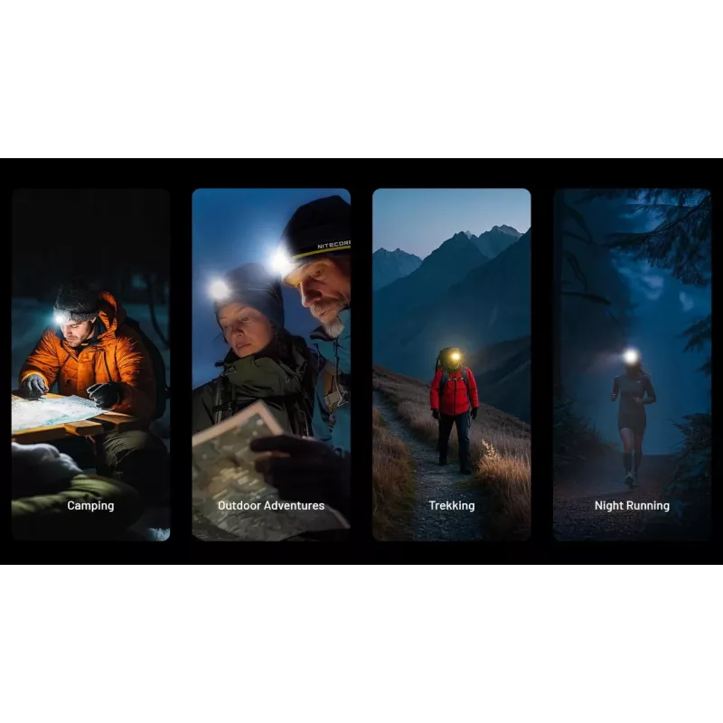 Lanterna de cabeça Nitecore NU25 MCT — lanterna de cabeça recarregável, até 400 lúmenes, iluminação compacta mãos-livres