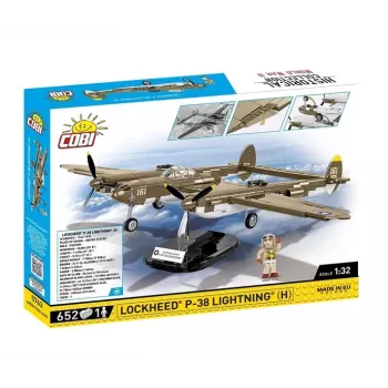 Blocos de construção Cobi Lockheed P-38H Lightning Set 5763 — maquete à escala, modelo de avião colecionável