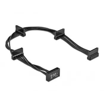 Cabo SATA DeLOCK 60395 0,4 m SATA 15 pinos 4 x SATA 15 pinos preto