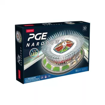 Puzzle 3D cubicfun PGE National LED Model 306-L541H — modelo arquitetónico em papel com iluminação LED