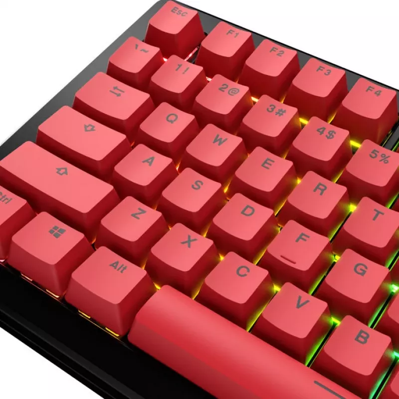 Keycaps GLORIOUS GPBT Basics — PBT, layout US-ANSI, acentos vermelhos