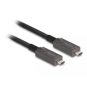 Cabo ativo ótico USB-C vídeo + dados + PD DeLOCK 10 m preto