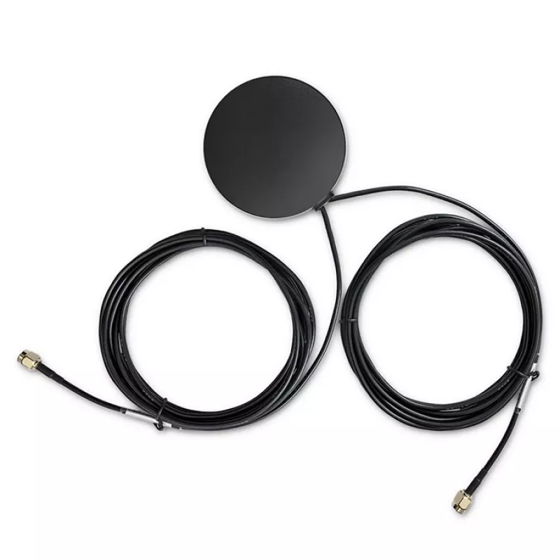 Antena GPS+4G, Glonass, 28 dBi, 50 W, 2 x conector macho SMA, antena exterior