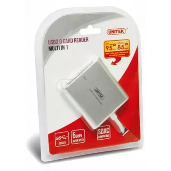 Leitor de cartões UNITEK Y-9313 USB 3.2 Gen 1 (3.1 Gen 1) prateado