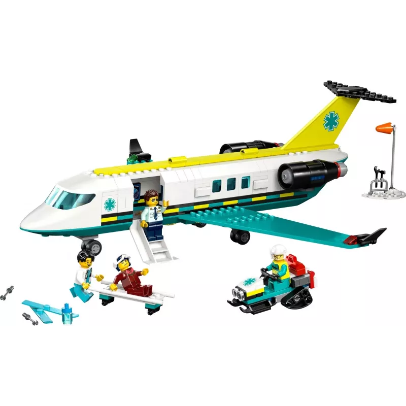 LEGO City Avião de resgate 60465 – pequeno conjunto de construção de avião de resgate, 403 peças, 4 minifiguras, idade 6+