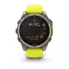 Garmin fenix 8 Solar Sapphire 47 mm relógio inteligente GPS, ecrã tátil de 3,3 cm (1,3") 260 x 260, Wi-Fi, titânio, bracelete de silicone amarela/grafite, amarelo