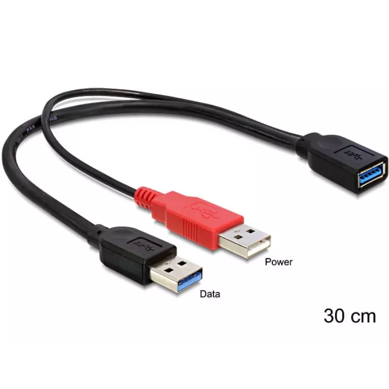 DeLOCK 83176 cabo USB USB 3.2 Gen 1 0,3 m USB A para 2 x USB A