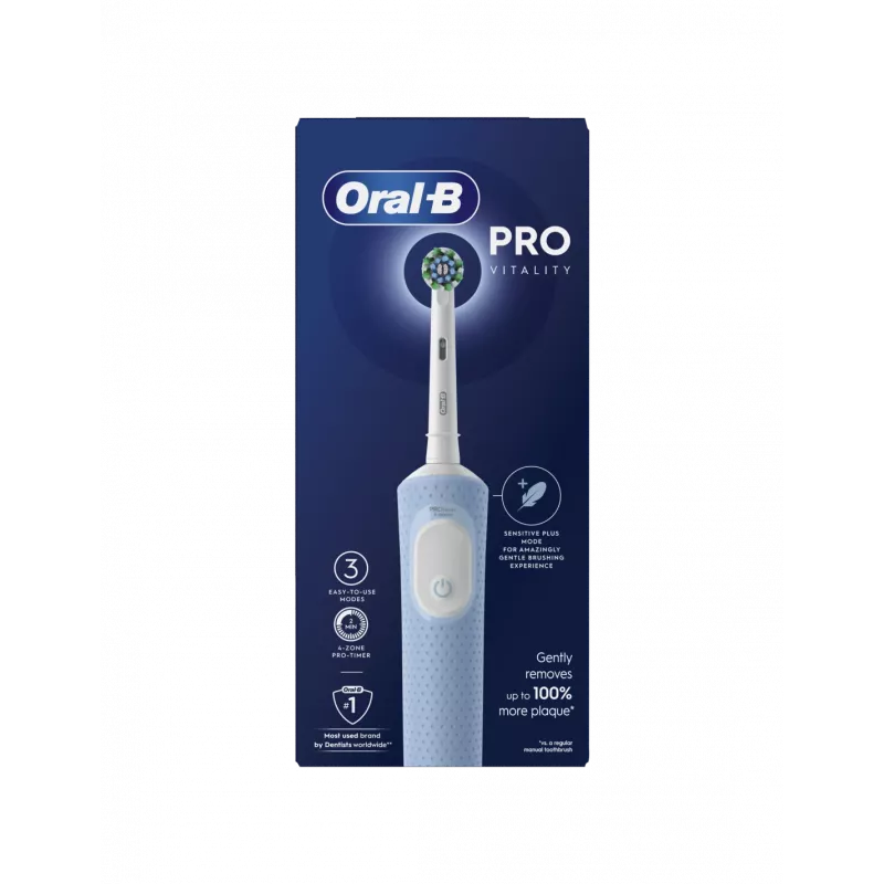 Oral-B | Vitality Pro Escova de dentes elétrica recarregável Para adultos Número de cabeças de escova incluídas 1 Número de modos de escovagem 3 Azul