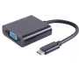 Adaptador de cabo de vídeo USB Type-C VGA D-Sub preto S/CONN 14-05006