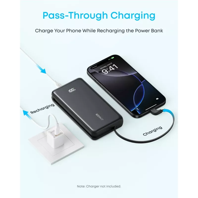 Anker Power Bank, 22,5 W | Zolo A110EH11 | 20000 mAh | USB-C | preto