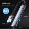 Adaptador HUB USB 3.0 4em1, 4x USB 3.0