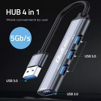 Adaptador HUB USB 3.0 4em1, 4x USB 3.0