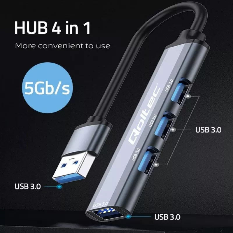 Adaptador HUB USB 3.0 4em1, 4x USB 3.0