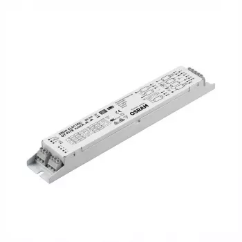 Balastro LED Osram QT-FIT8 3X18, 4X18 — duração 50.000 h, AC 198–264 V, 50/60 Hz, -15–50 °C, largura 40 mm, profundidade 280 mm, altura 28 mm