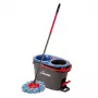 Esfregona VILEDA microfibra 320 mm, cabo telescópico 55–123 cm, lavável, cabeça rotativa 360°, preto/azul/vermelho