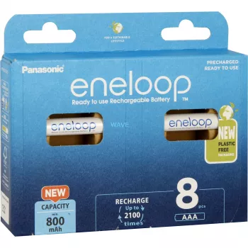 Pilhas recarregáveis PANASONIC ENELOOP AAA 800 mAh 8 unid. (BK-4MCDE/8HH)