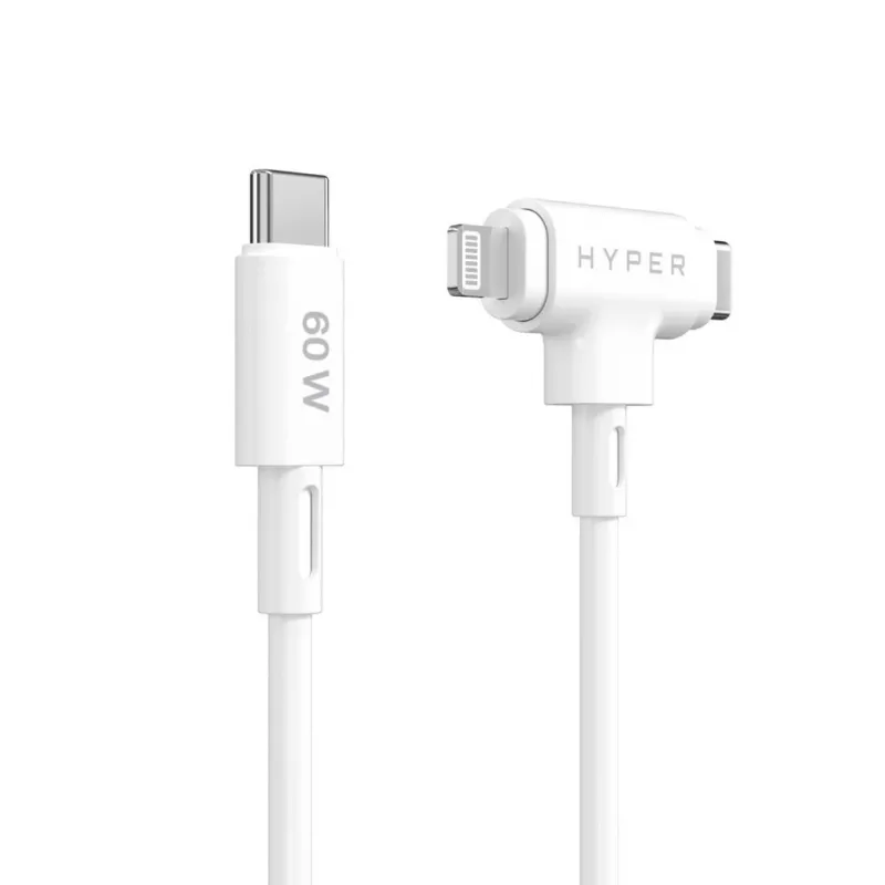Cabo USB HYPER HyperJuice USB 2.0 1,5 m USB-C USB-C/Lightning Branco
