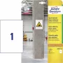 Etiquetas de papel de forte aderência AVERY Zweckform, 210 x 297mm branco, também para superfícies difíceis, para interior - 1 unid. (L7877-20)