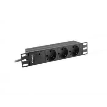 RÉGUA DE ALIMENTAÇÃO LANBERG 10 RACK (1U, 16A, 3X SCHUKO)