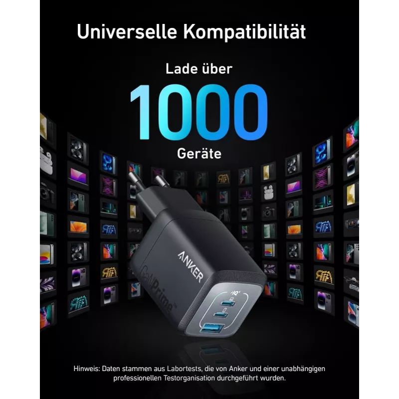 Carregador rápido USB de interior Anker Prime A2669313 – 67 W, 1×USB-A, 2×USB-C, preto