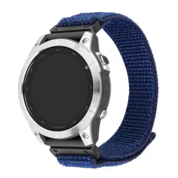 Bracelete desportivo de substituição FIXED para Garmin QuickFit 22 mm — nylon azul-escuro, 160–210 mm