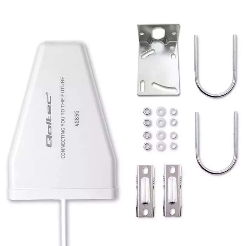 Antena 4G/5G LTE exterior QOLTEC 9 dBi, conector fêmea N, cabo de 3 m