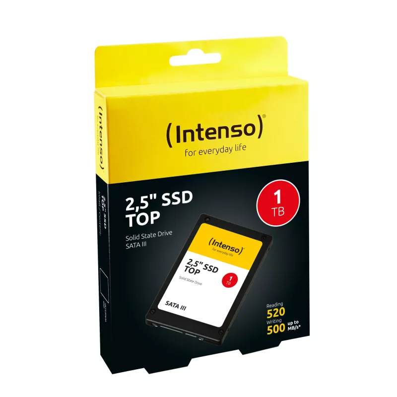 SSD|INTENSO|1000 GB|Serial ATA III|Velocidade de escrita 500 MB/s|Velocidade de leitura 550 MB/s|2.5|MTBF 2000000 h|3812460