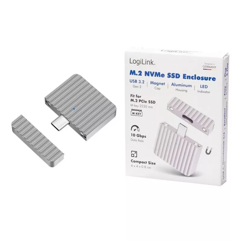 Caixa para SSD USB3.2 Gen2x1 USB-C NVM muito pequena