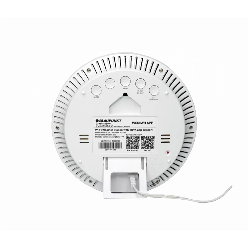 Estação meteorológica Blaupunkt WS60WH App, branca