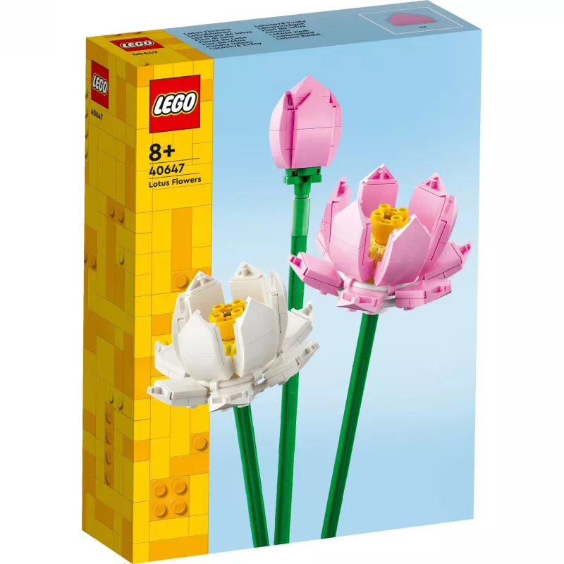 Conjunto de construção LEGO 40647 Lotus Flowers — modelo modular da Botanical Collection, 220 peças, altura 300 mm, idade 8+