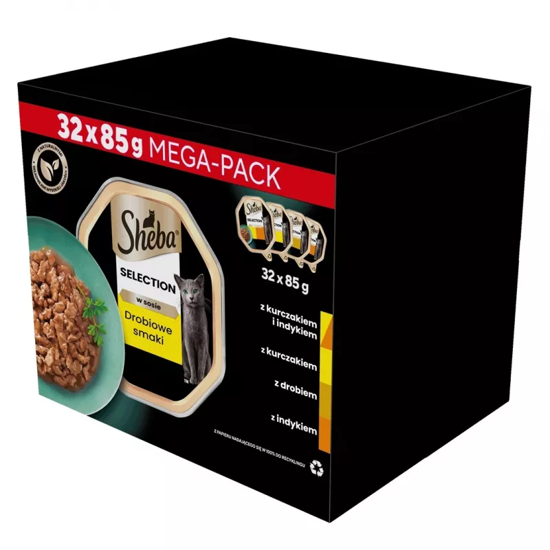 Comida húmida para gatos Sheba Tigela Molho Aves (frango, peru) 32 x 85 g tigela