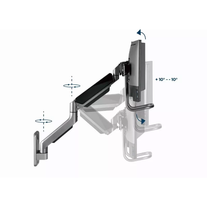 Suporte de parede ajustável Gembird para 2 monitores 17''-32'' até 8 kg MA-WA2-02