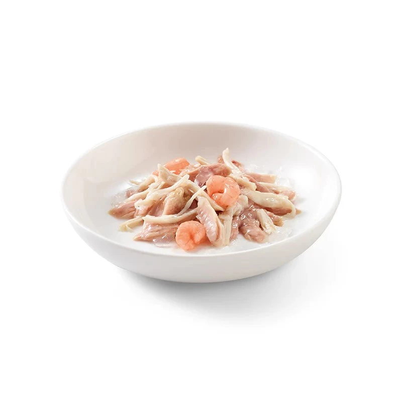 SCHESIR Atum e Frango com Camarão em Gelatina - Alimento húmido para gatos - 85 g