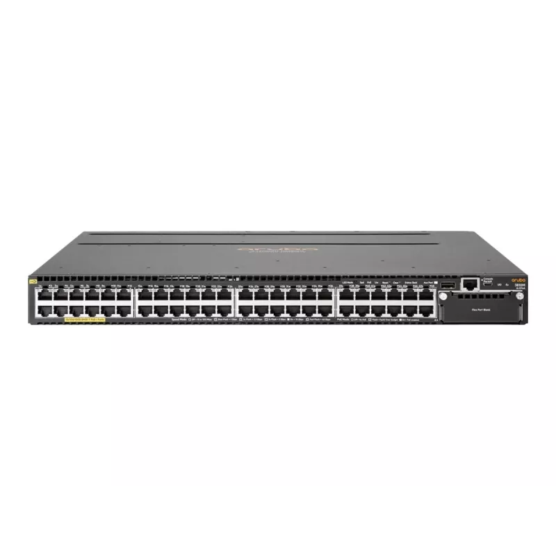 HPE - Série Aruba - Switch - 3810M 48G PoE+ 1 slot L3 - gerido - 48 x 10/100/1000 (PoE+) - montagem em rack - PoE+