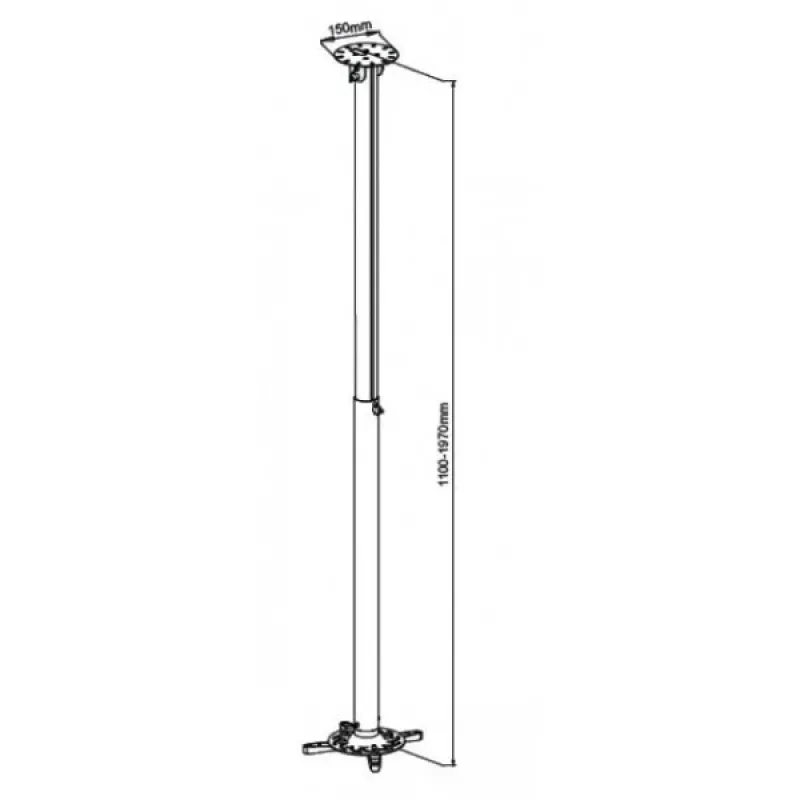 Suporte de teto para projetor Techly ICA-PM-104XL prateado